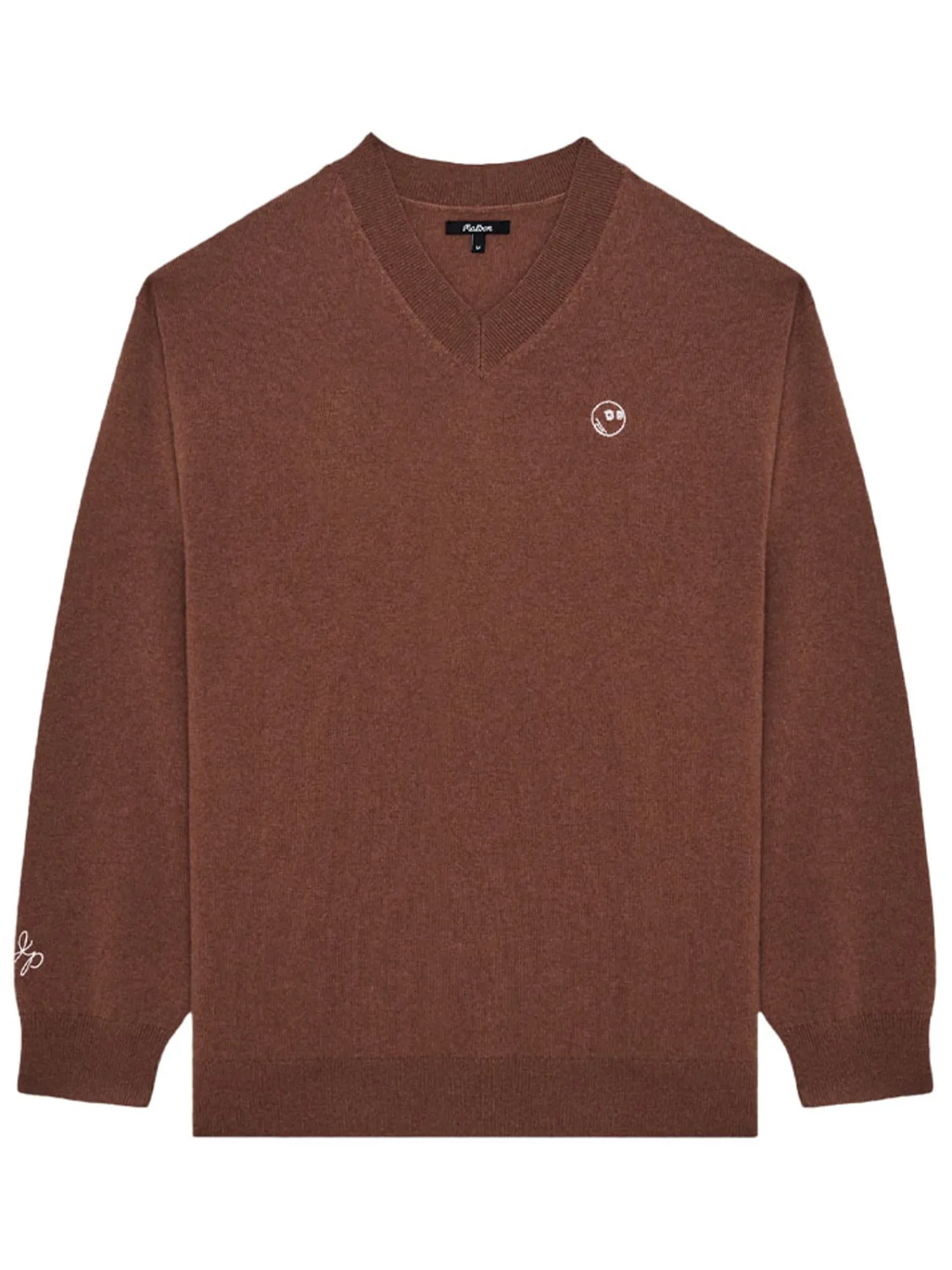 Malbon Jumpers|x Jesper Parnevik V-Neck Merino Wool Sweater - Chocolate