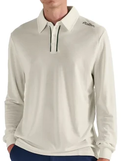 Malbon Shirts|x Jesper Parnevik Long Sleeve Modal Pique Polo - Cream