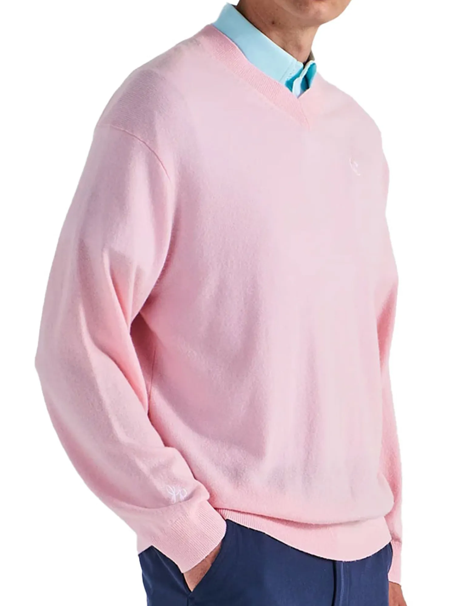 Malbon Jumpers|x Jesper Parnevik V-Neck Merino Wool Sweater - Pink