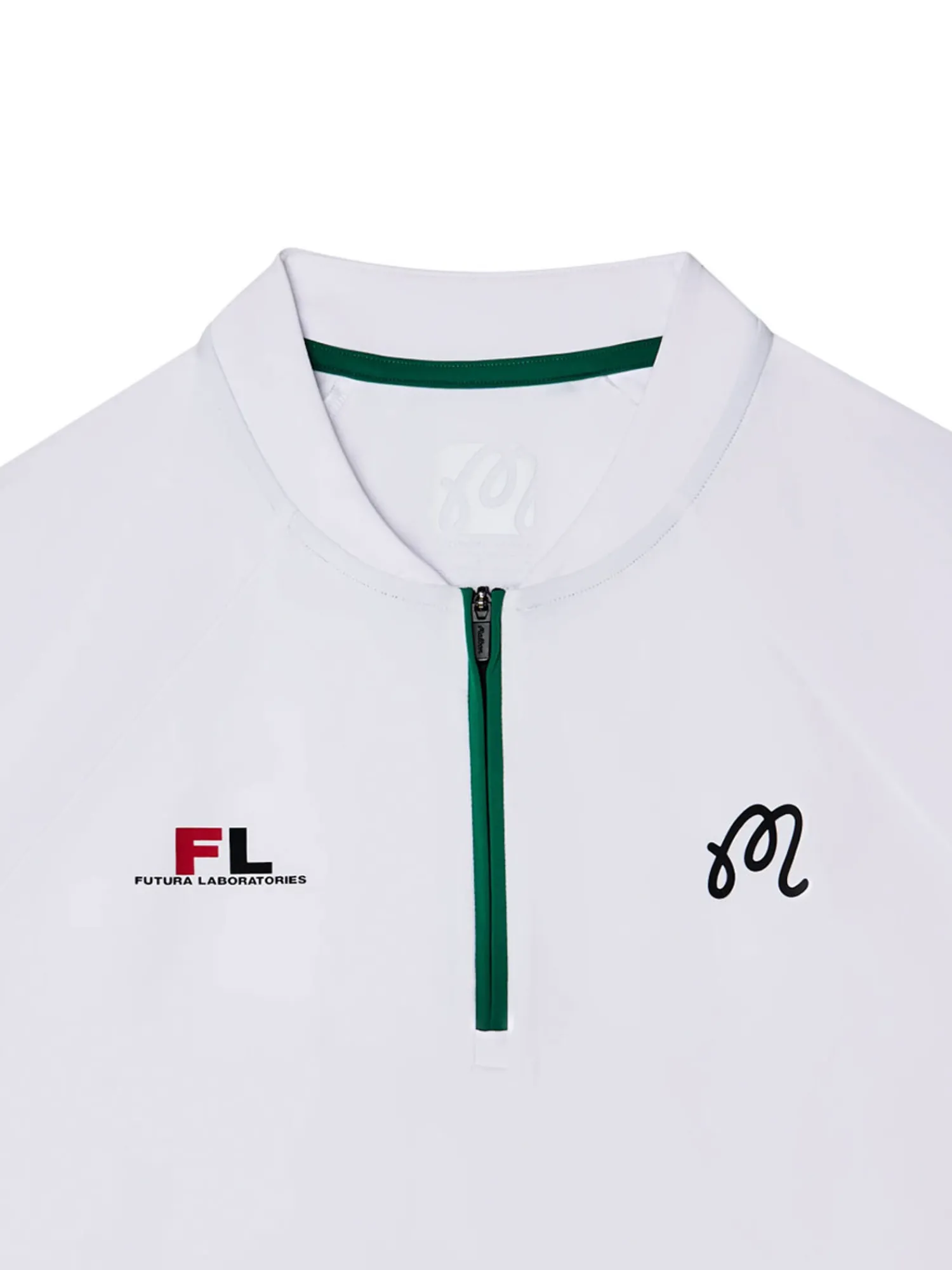Malbon Shirts|Zip Raglan Blade Polo - White