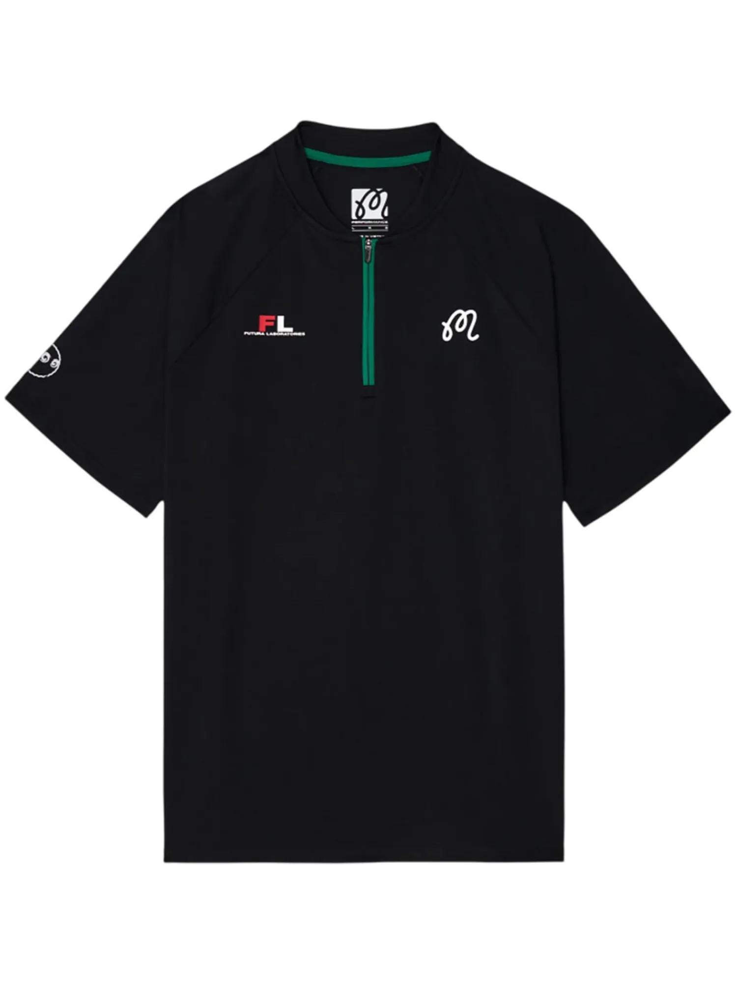 Malbon Shirts|Zip Raglan Blade Polo - Black