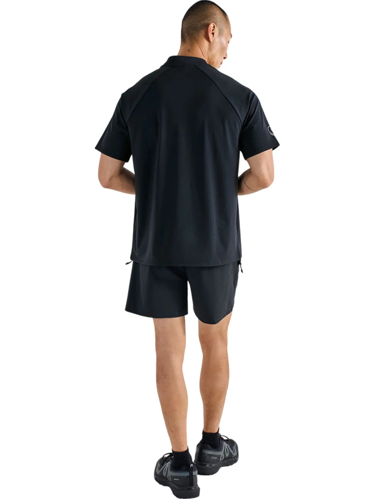 Malbon Shirts|Zip Raglan Blade Polo - Black
