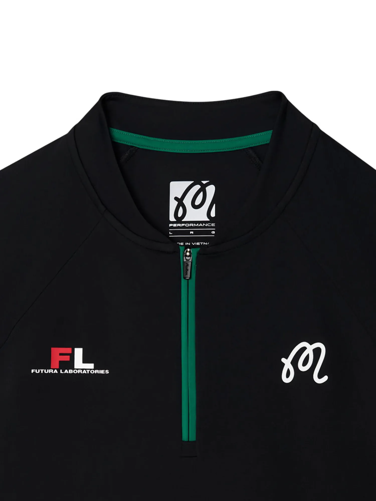 Malbon Shirts|Zip Raglan Blade Polo - Black