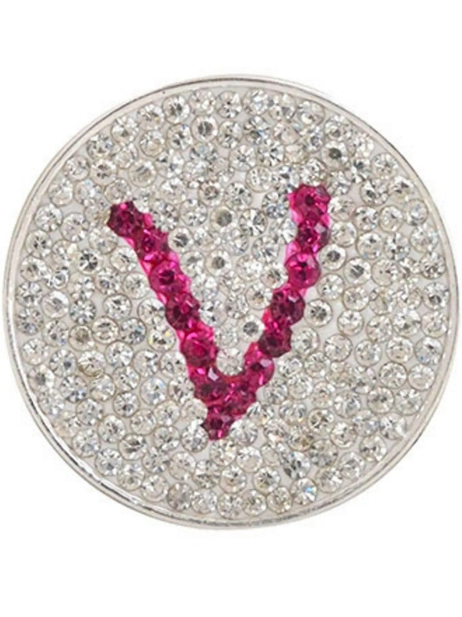 Navika Ball Markers|Micro Pave Crystal Initial V Marker