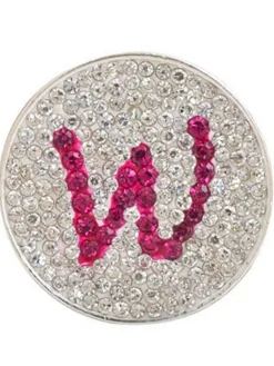 Navika Ball Markers|Micro Pave Crystal Initial W Marker