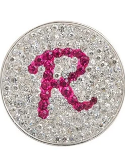 Navika Ball Markers|Micro Pave Crystal Initial R Marker