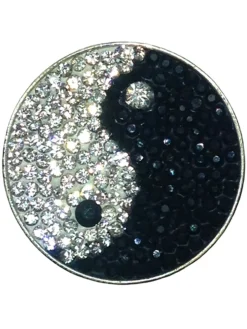 Navika Ball Markers|Micro Pave Crystal Yin To My Yang Marker