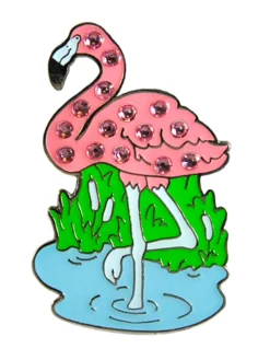 Navika Ball Markers|Swarovski Crystal Flamingo Marker