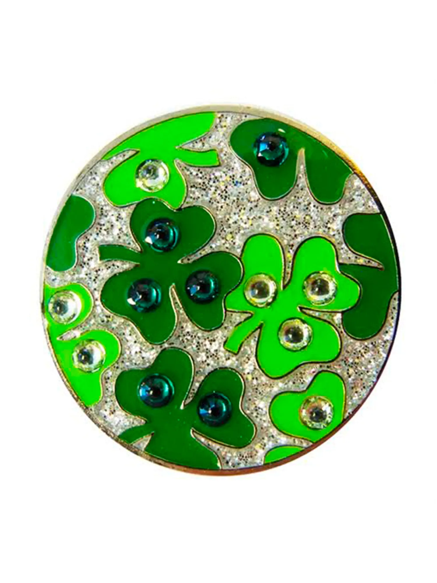 Navika Ball Markers|Swarovski Crystal Shamrock Marker