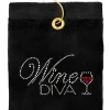 Navika Towels|Wine Diva Golf Towel Black