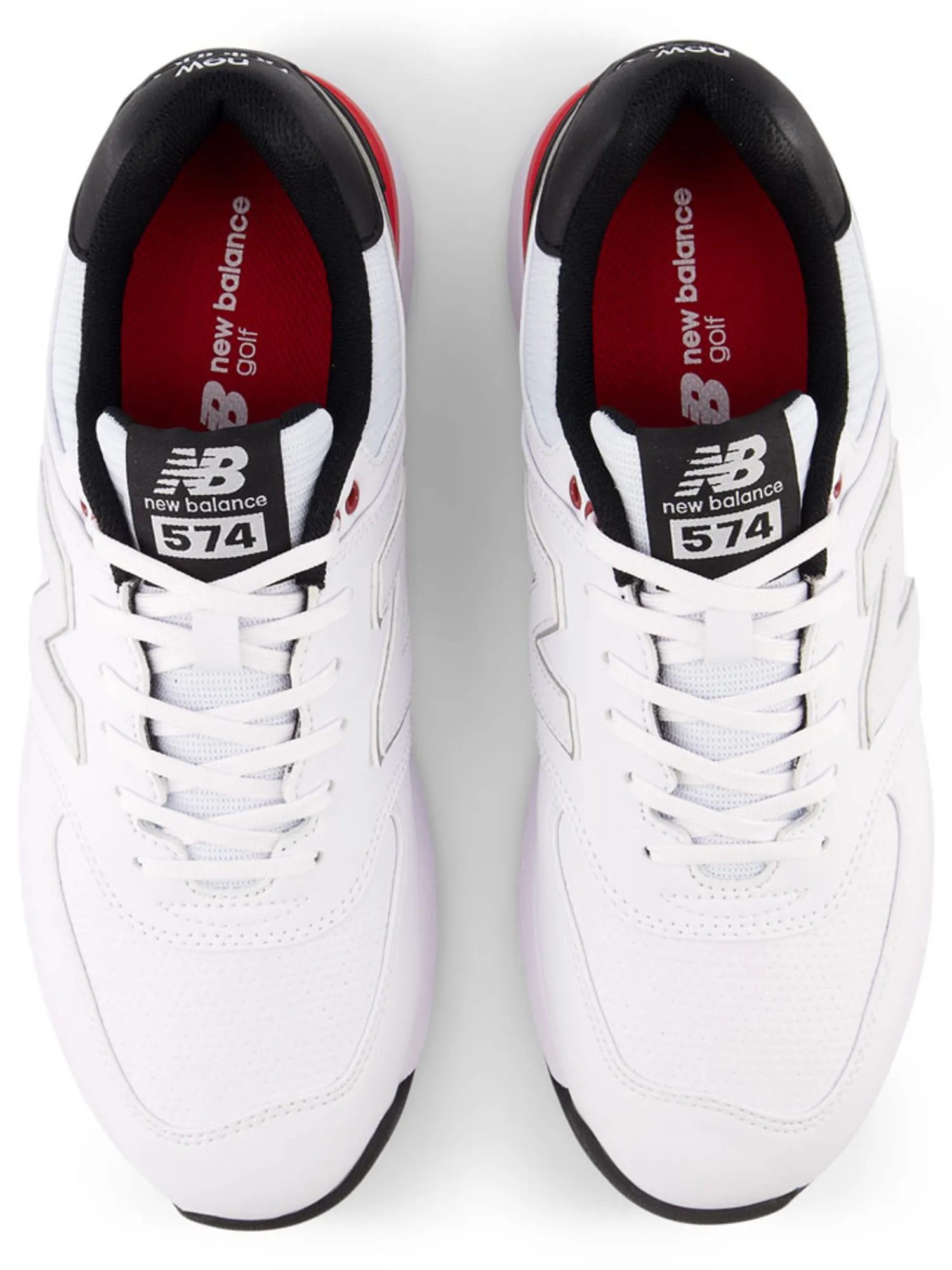 New Balance Mens Golf Shoes|574 Greens v2 Golf Shoes - White/Red/Black