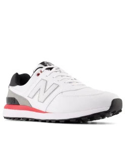 New Balance Mens Golf Shoes|574 Greens v2 Golf Shoes - White/Red/Black