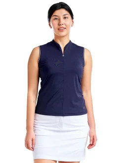 Nivo Shirts|Women's Fergie Sleeveless Mock - Navy