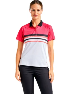 Nivo Shirts|Women's Finley Short Sleeve Mock - Cherry