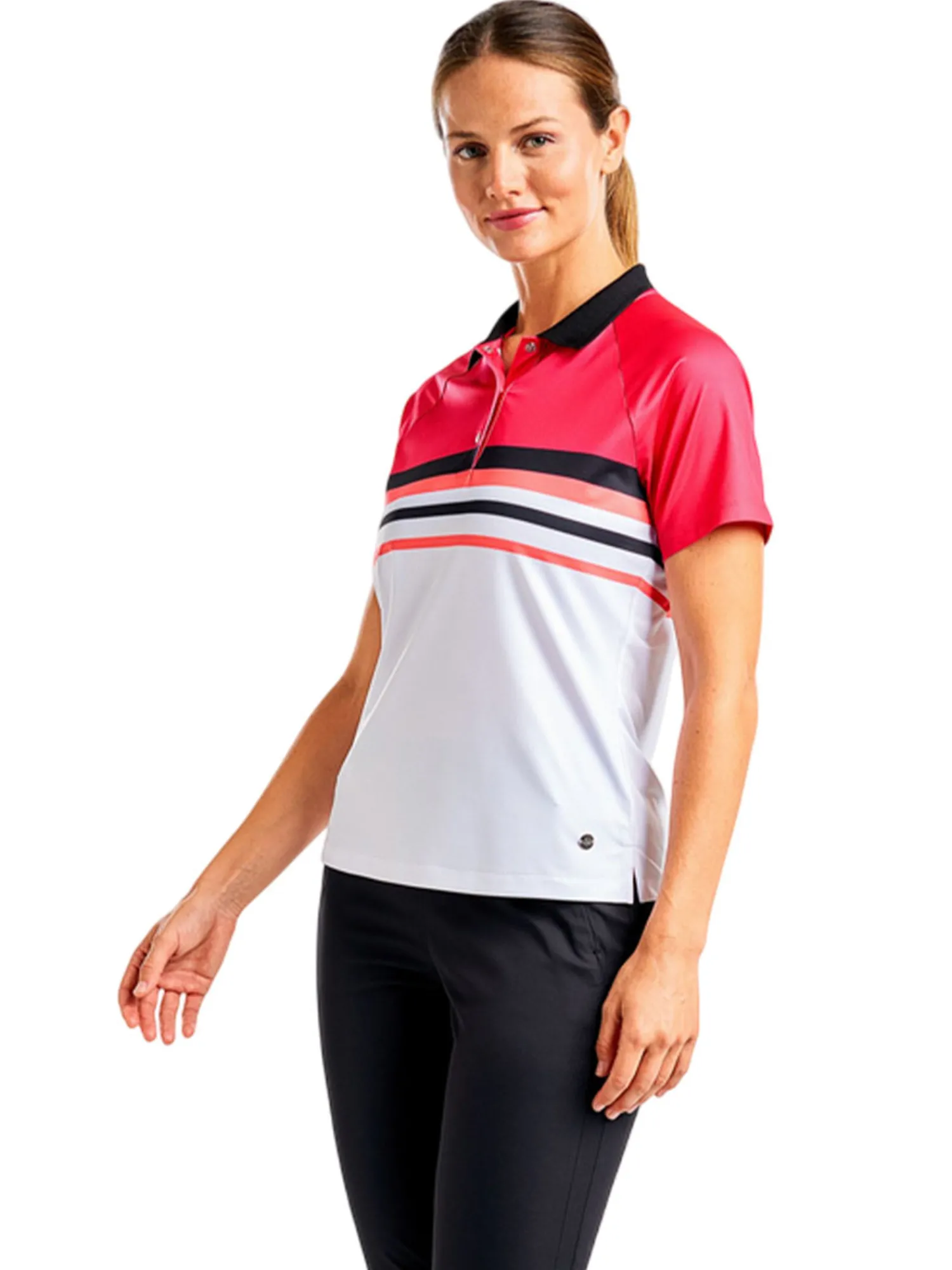 Nivo Shirts|Women's Finley Short Sleeve Mock - Cherry