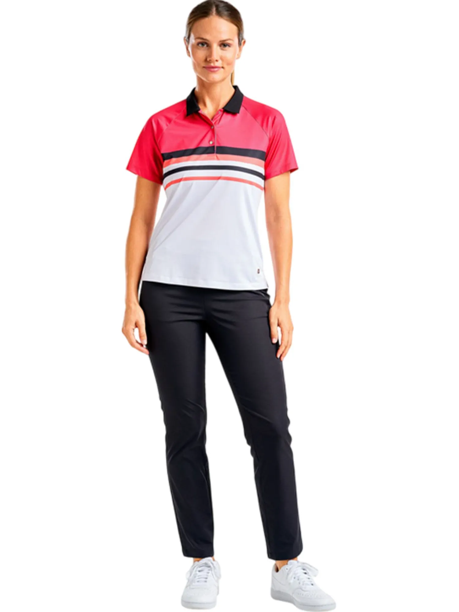 Nivo Shirts|Women's Finley Short Sleeve Mock - Cherry