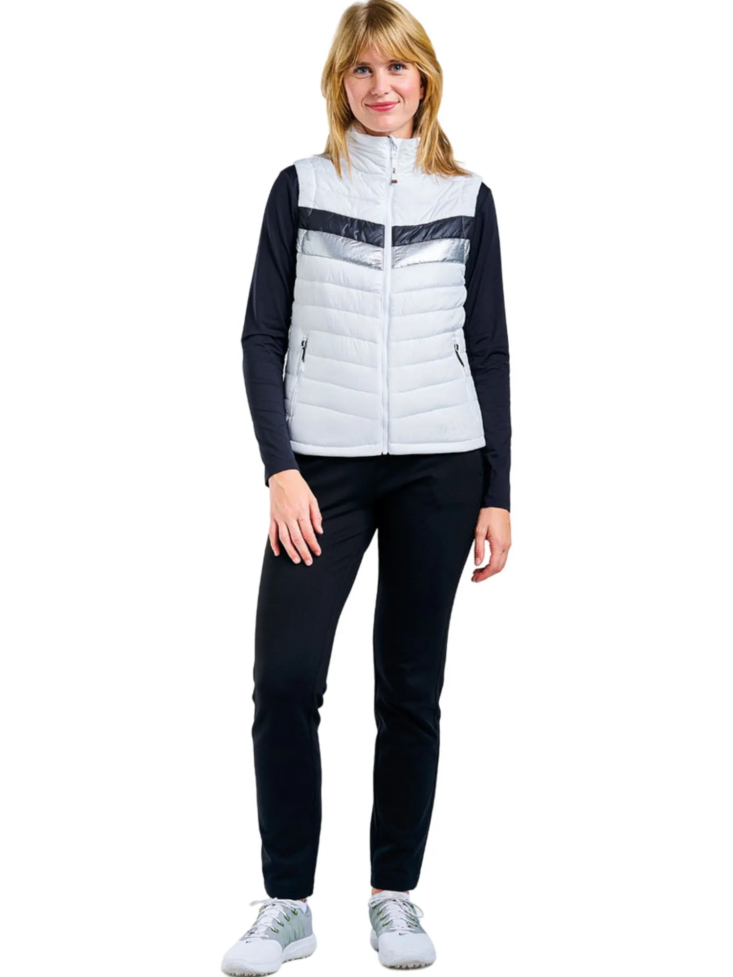 Nivo Vests|Women's Grace Full Zip Vest - White