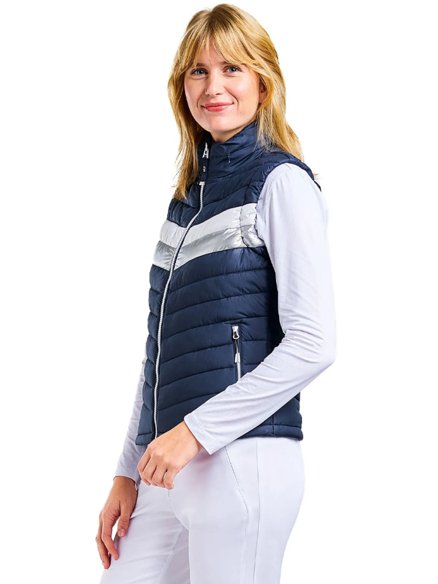 Nivo Vests|Women's Grace Full Zip Vest - Navy