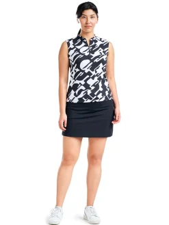Nivo Shirts|Women's Linnea Sleeveless Livcool Mock - Black/White