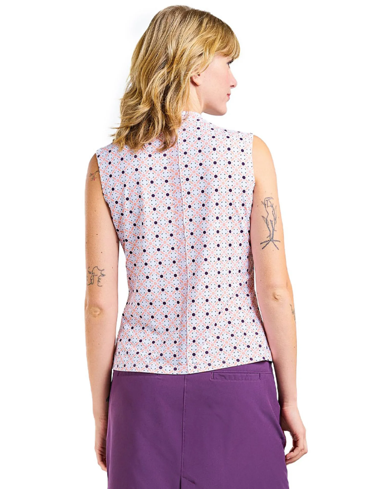 Nivo Shirts|Women's Linnea Sleeveless Mock - Coral Reef