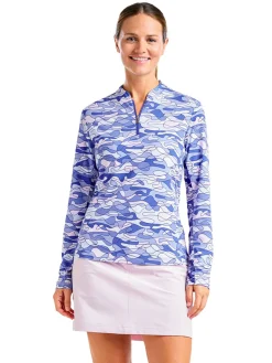 Nivo Shirts|Women's Lolita Long Sleeve Livcool Mock - Cobalt