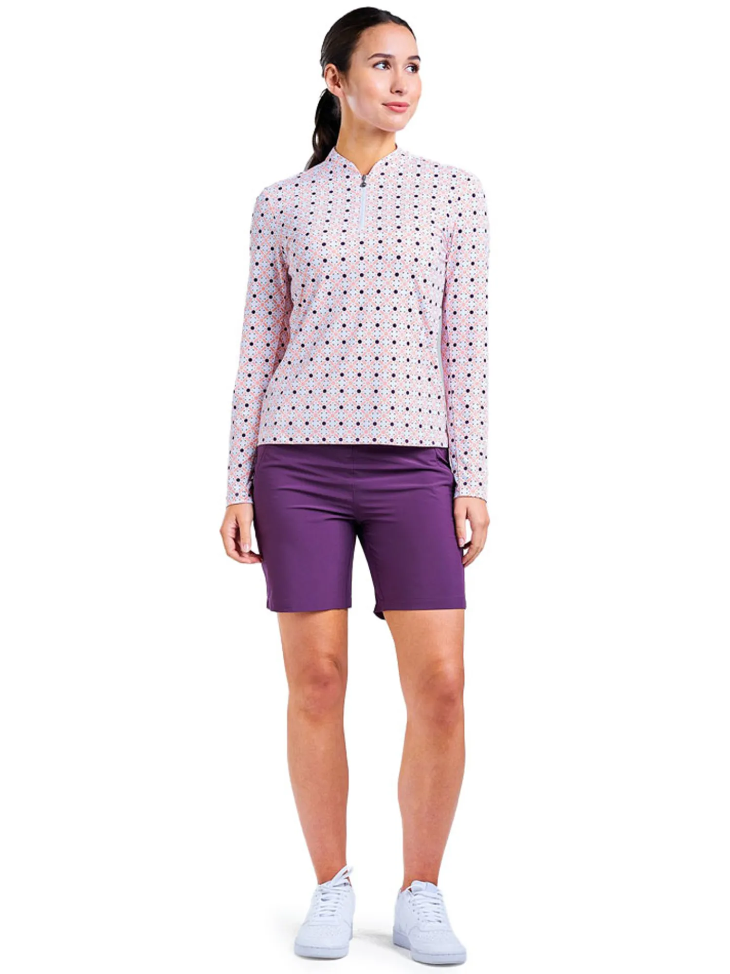 Nivo Shirts|Women's Lolita Long Sleeve Mock - Coral Reef