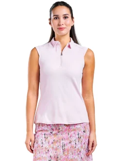 Nivo Shirts|Women's Nikki II Sleeveless Polo - Pink Sugar