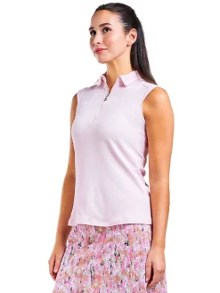 Nivo Shirts|Women's Nikki II Sleeveless Polo - Pink Sugar