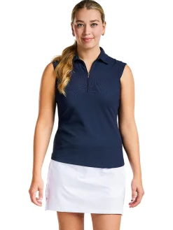 Nivo Shirts|Women's Nikki Sleeveless Polo - Navy