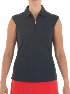 Nivo Shirts|Women's Nikki Sleeveless Polo - Black