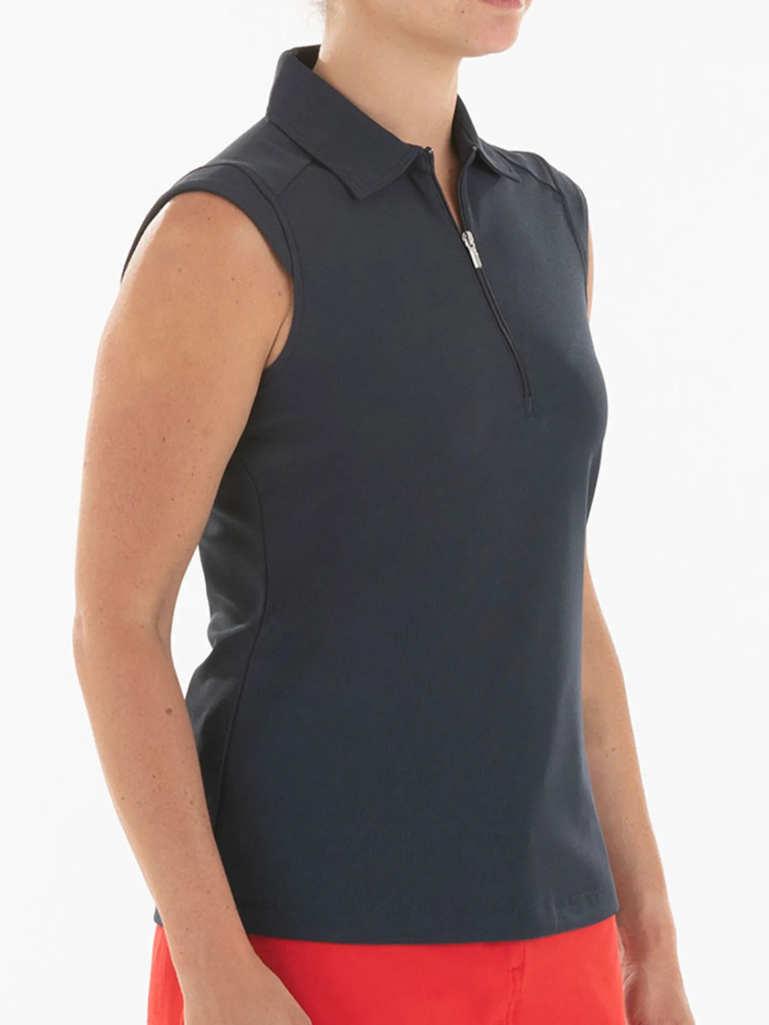 Nivo Shirts|Women's Nikki Sleeveless Polo - Black