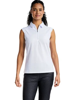 Nivo Shirts|Women's Nikki Sleeveless Polo - White
