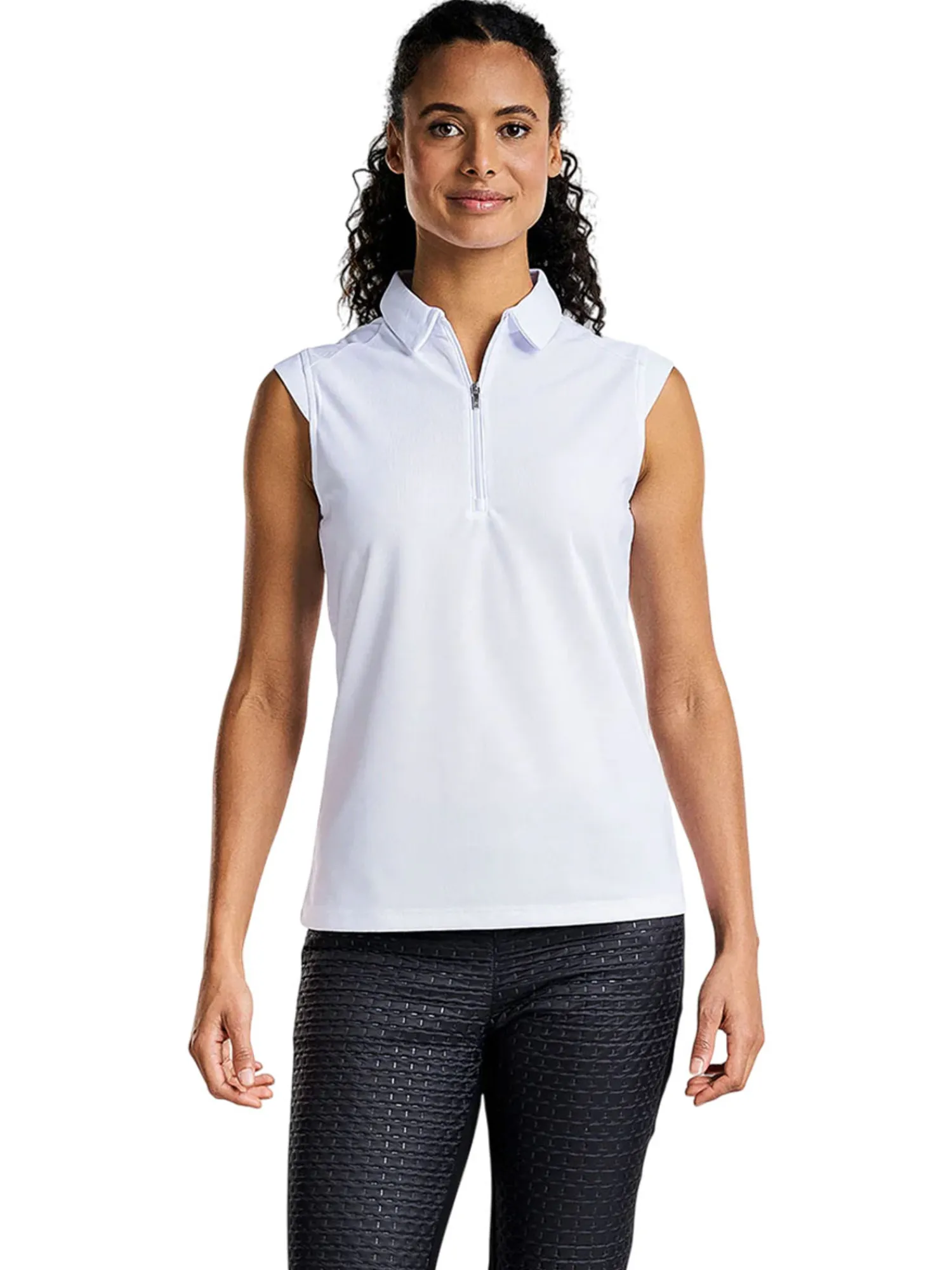 Nivo Shirts|Women's Nikki Sleeveless Polo - White