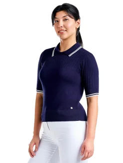 Nivo Shirts|Women's VY Light Sweater Polo - Navy