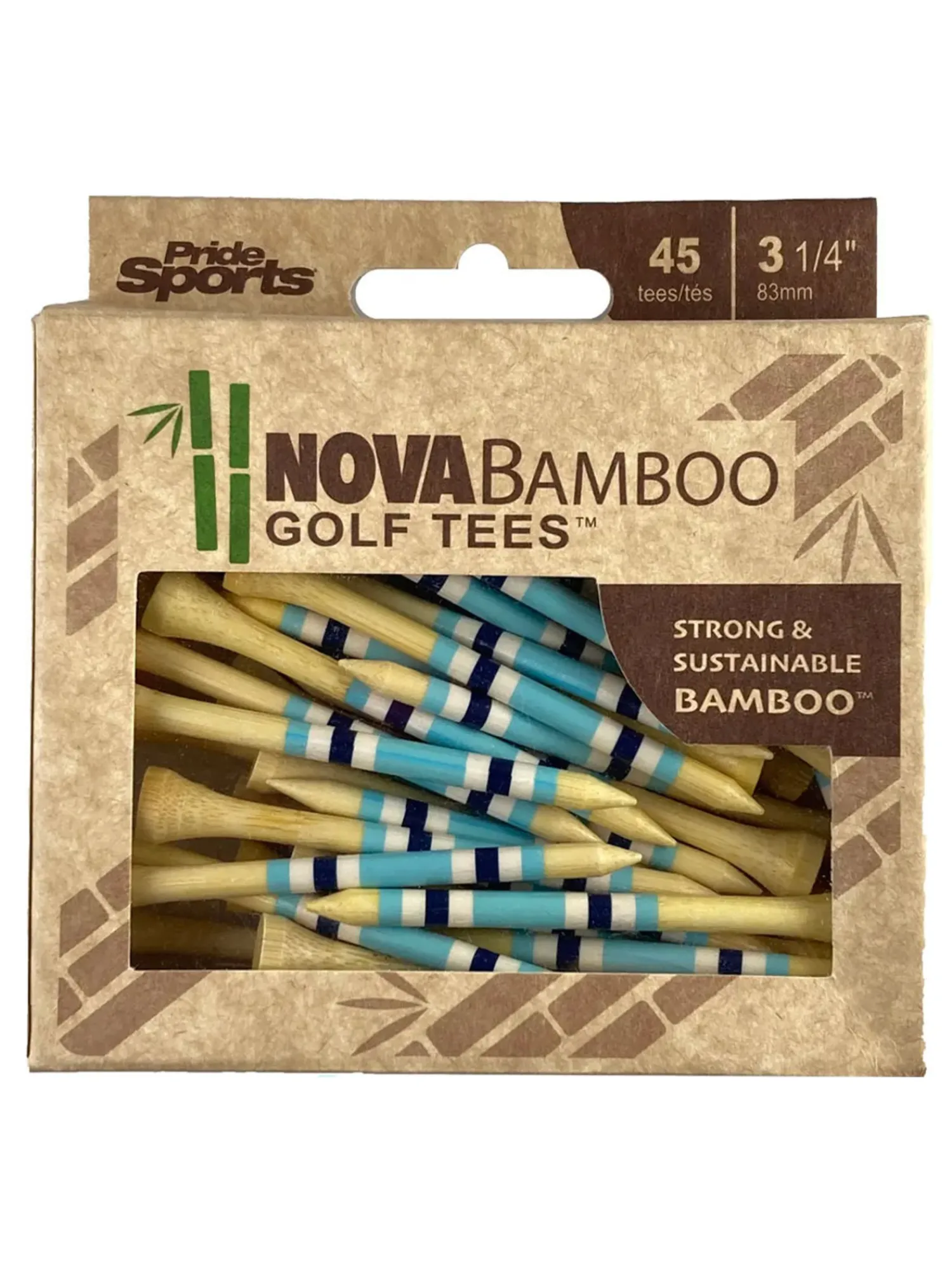 Pride Golf Tee Tees|Nova Bamboo Striped Golf Tees - 3.25"
