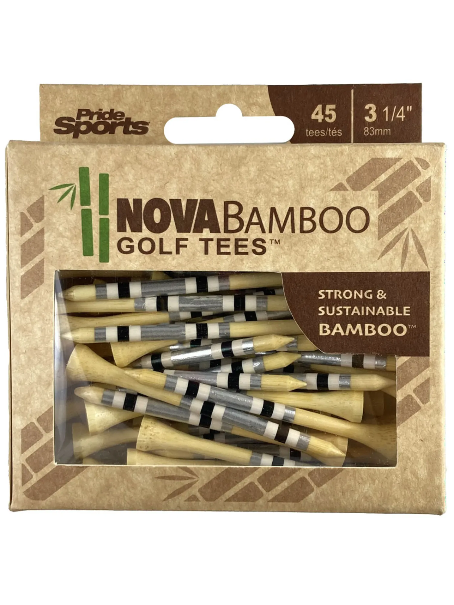 Pride Golf Tee Tees|Nova Bamboo Striped Golf Tees - 3.25"