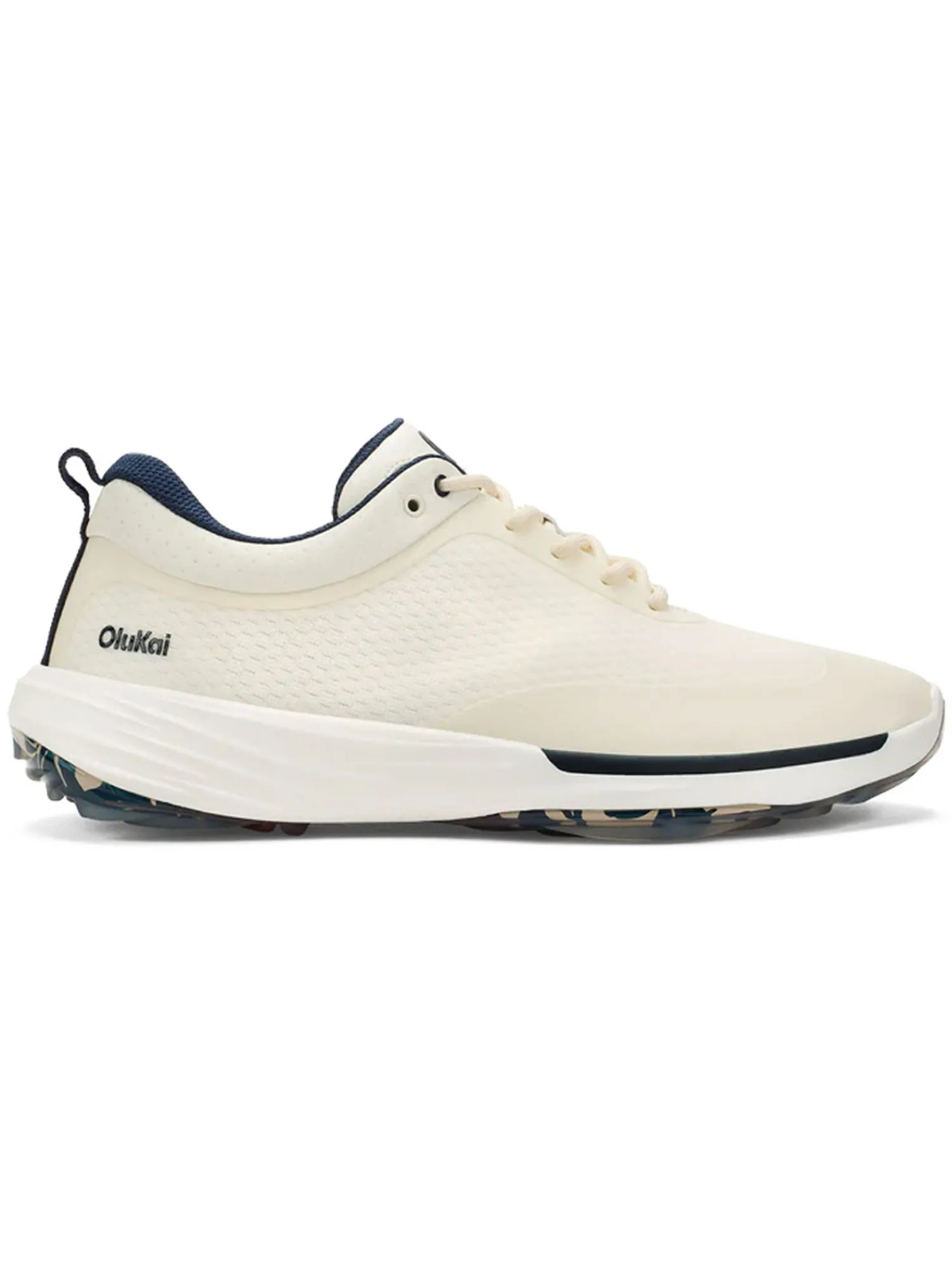 OluKai Mens Golf Shoes|Mākena Golf Shoes - White Sand/White Sand