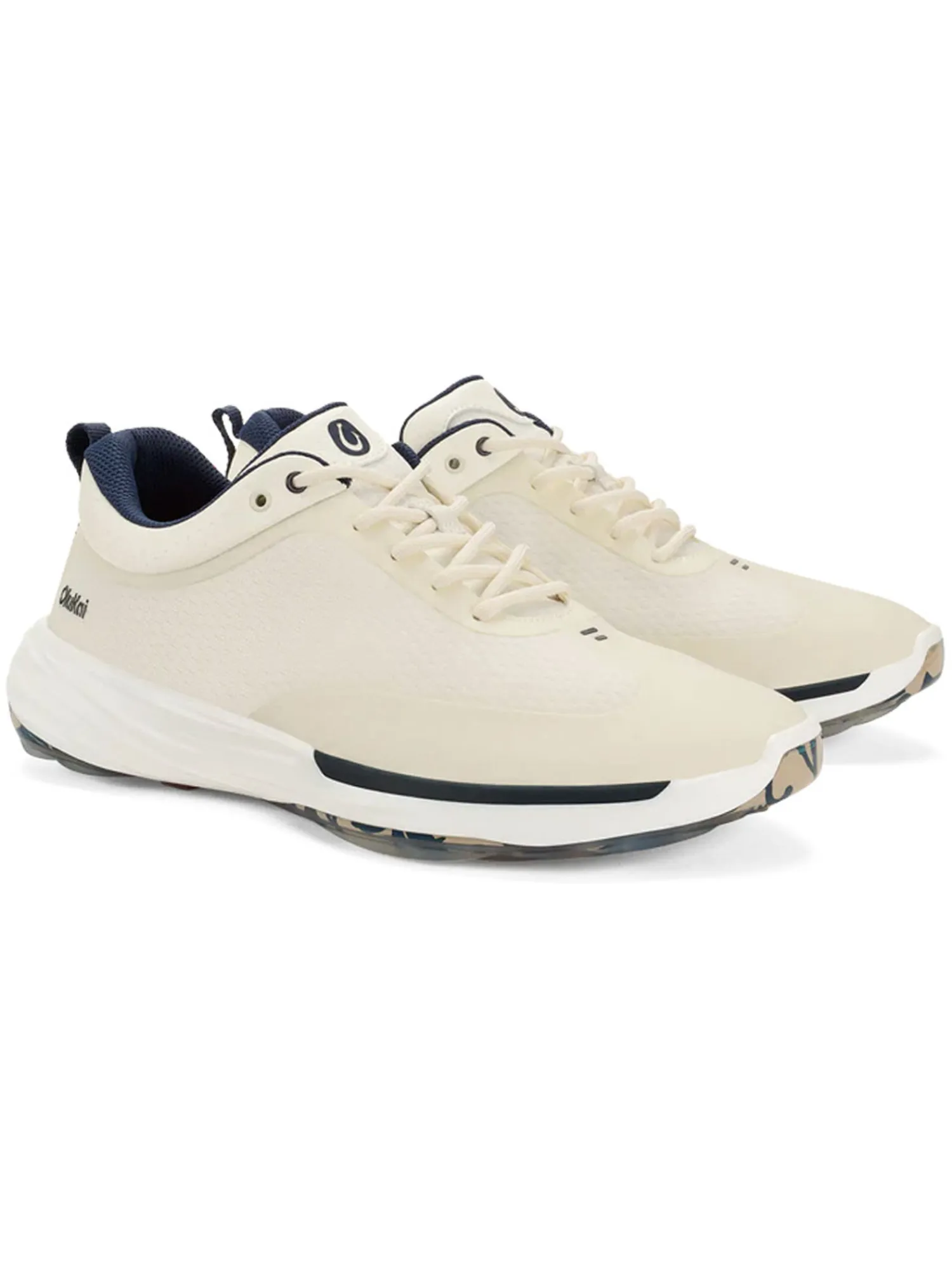 OluKai Mens Golf Shoes|Mākena Golf Shoes - White Sand/White Sand