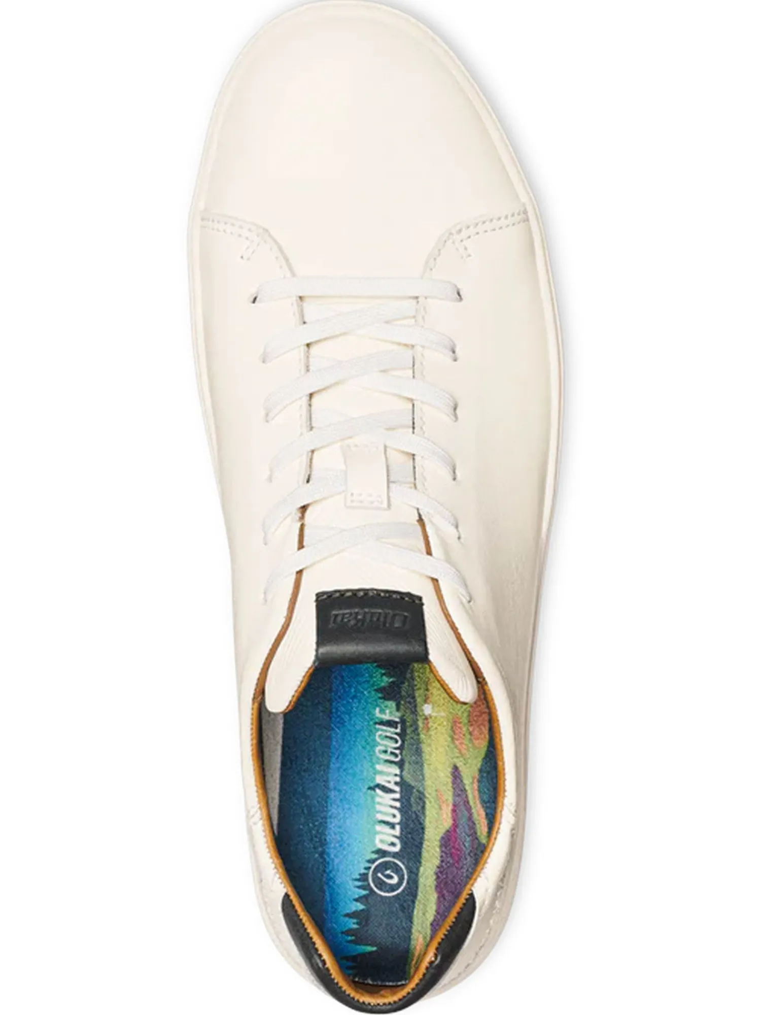 OluKai Mens Golf Shoes|Wai‘alae Golf Shoes - White/White