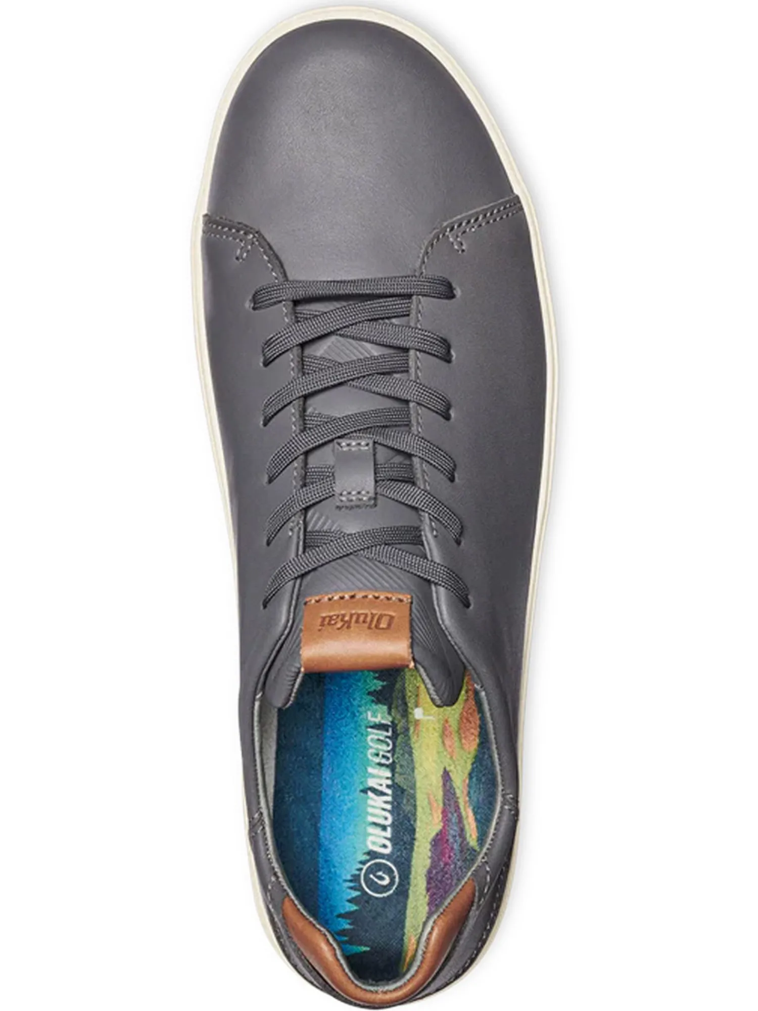 OluKai Mens Golf Shoes|Wai‘alae Golf Shoes - Ash Red Lava