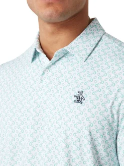 Original Penguin Shirts|All Over Lifesaver Print Polo - Bright White