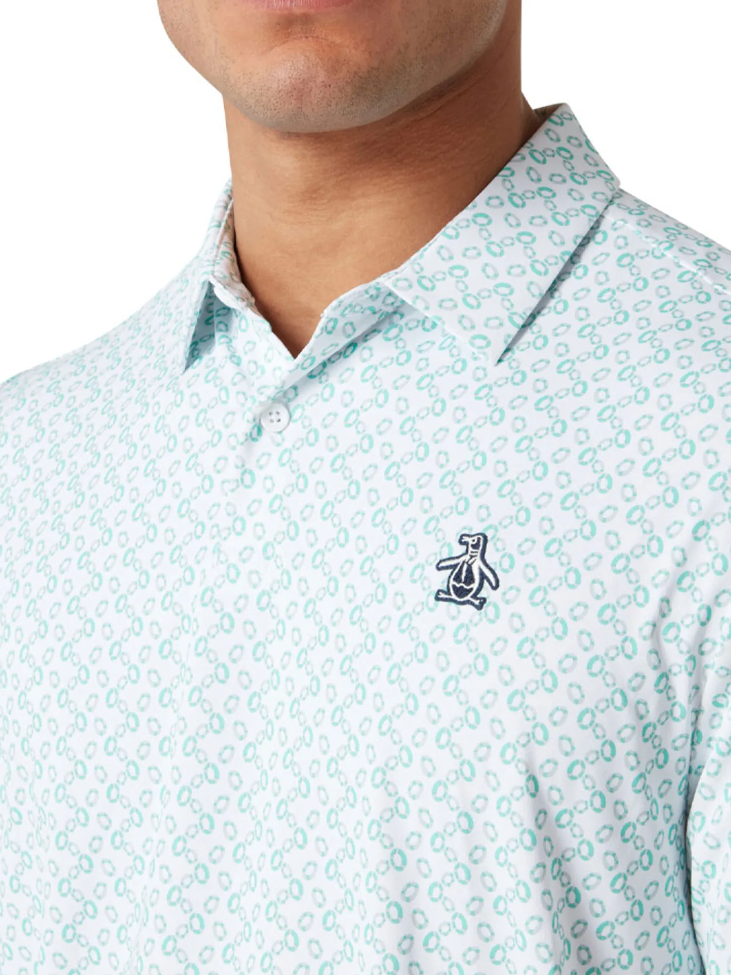 Original Penguin Shirts|All Over Lifesaver Print Polo - Bright White