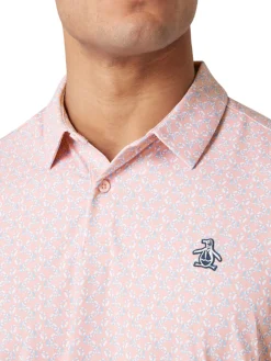 Original Penguin Shirts|All Over Lifesaver Print Polo - Charm Pink