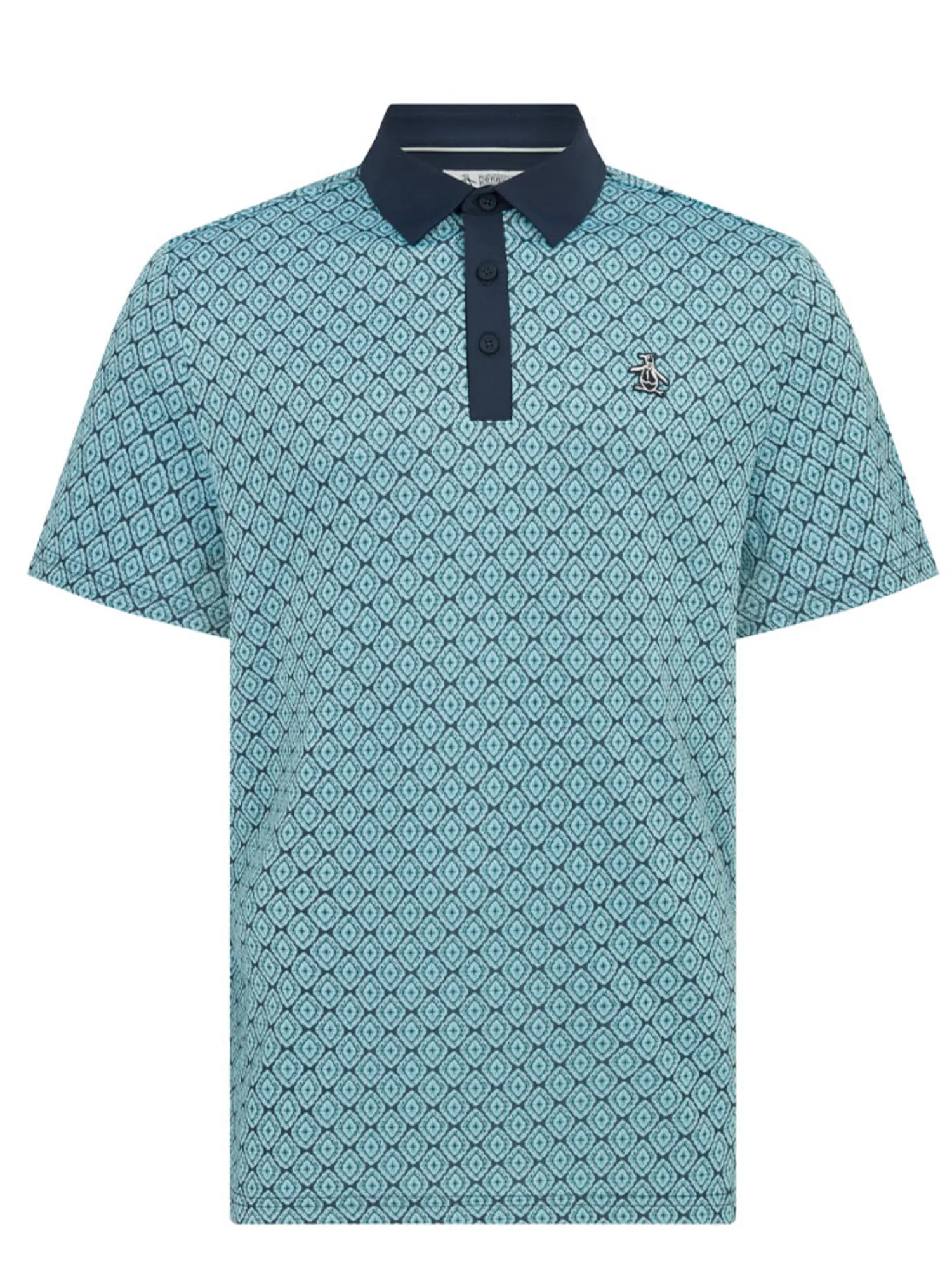 Original Penguin Shirts|Bohemian Jacquard Block Polo - Black Iris