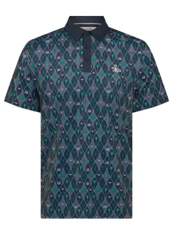 Original Penguin Shirts|Lattice Cocktail Earl Polo - Black Iris
