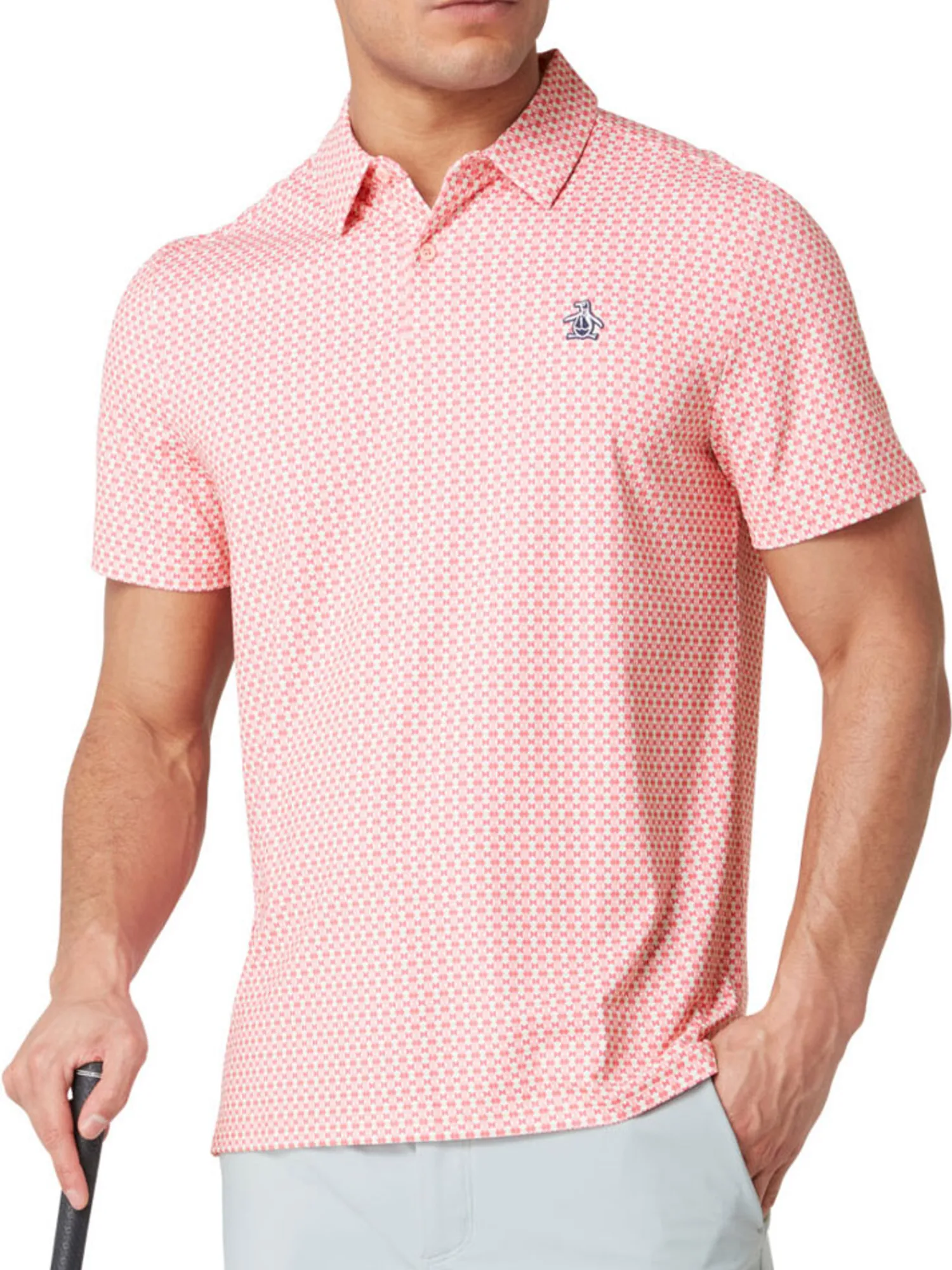 Original Penguin Shirts|Pete's Bowtie Micro Print Polo - Murex Shell