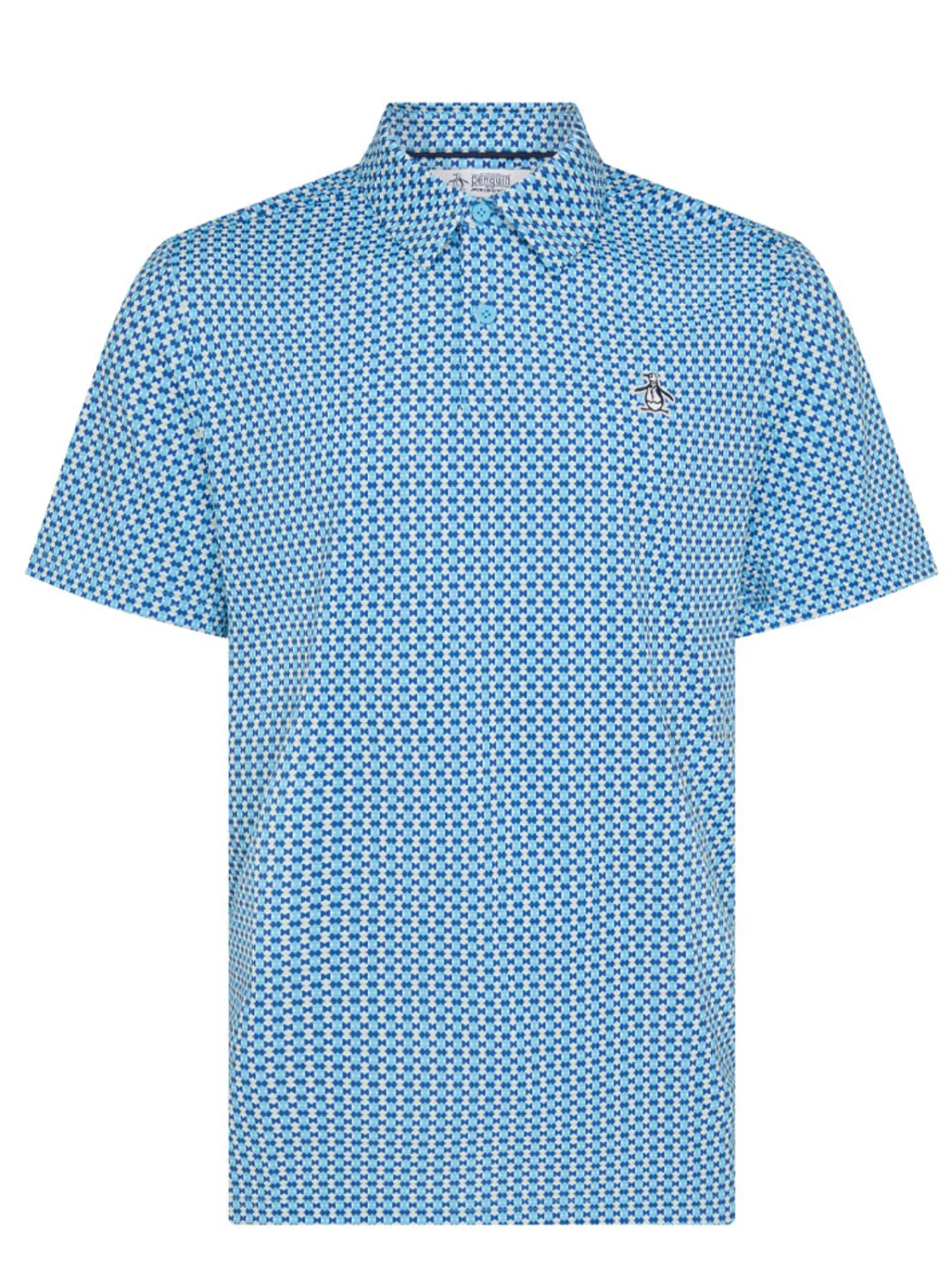 Original Penguin Shirts|Pete's Bowtie Micro Print Polo - Blue Grotto