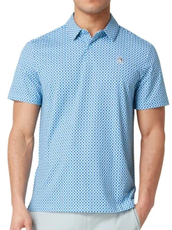 Original Penguin Shirts|Pete's Bowtie Micro Print Polo - Blue Grotto
