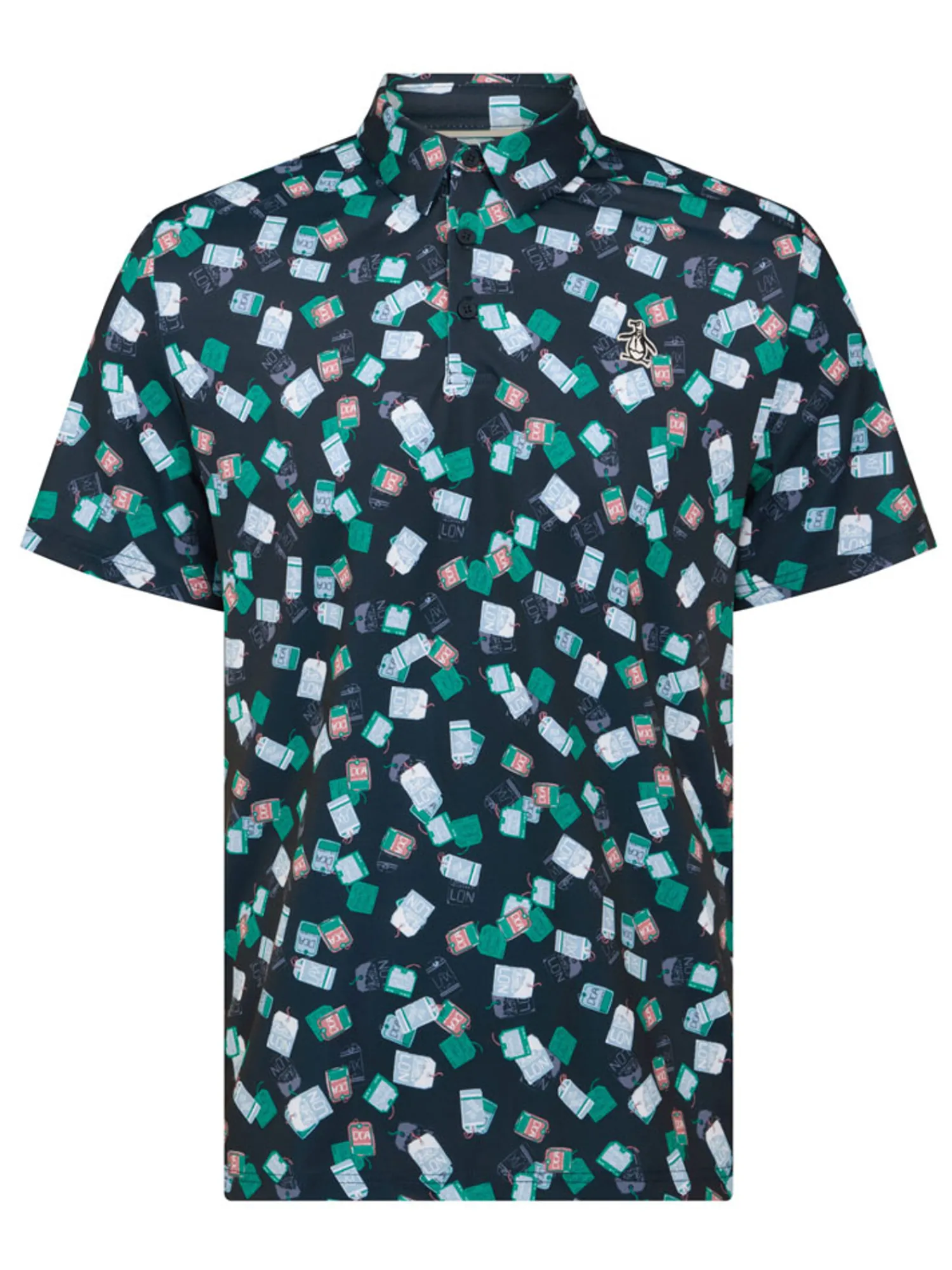 Original Penguin Shirts|Pete's Travel Tags Caddy Polo - Black Iris