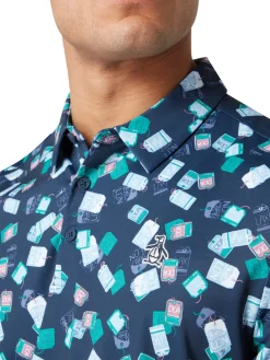 Original Penguin Shirts|Pete's Travel Tags Caddy Polo - Black Iris